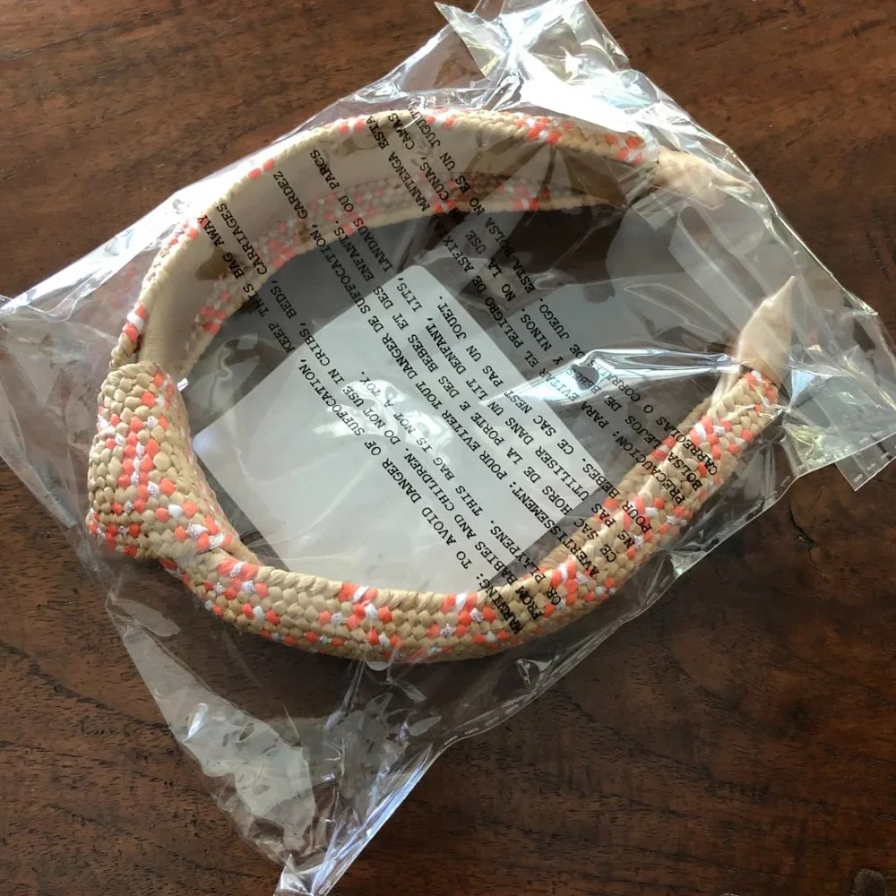 🍑 NEW Anthropologie Raffia Peach Diamond Knotted Headband